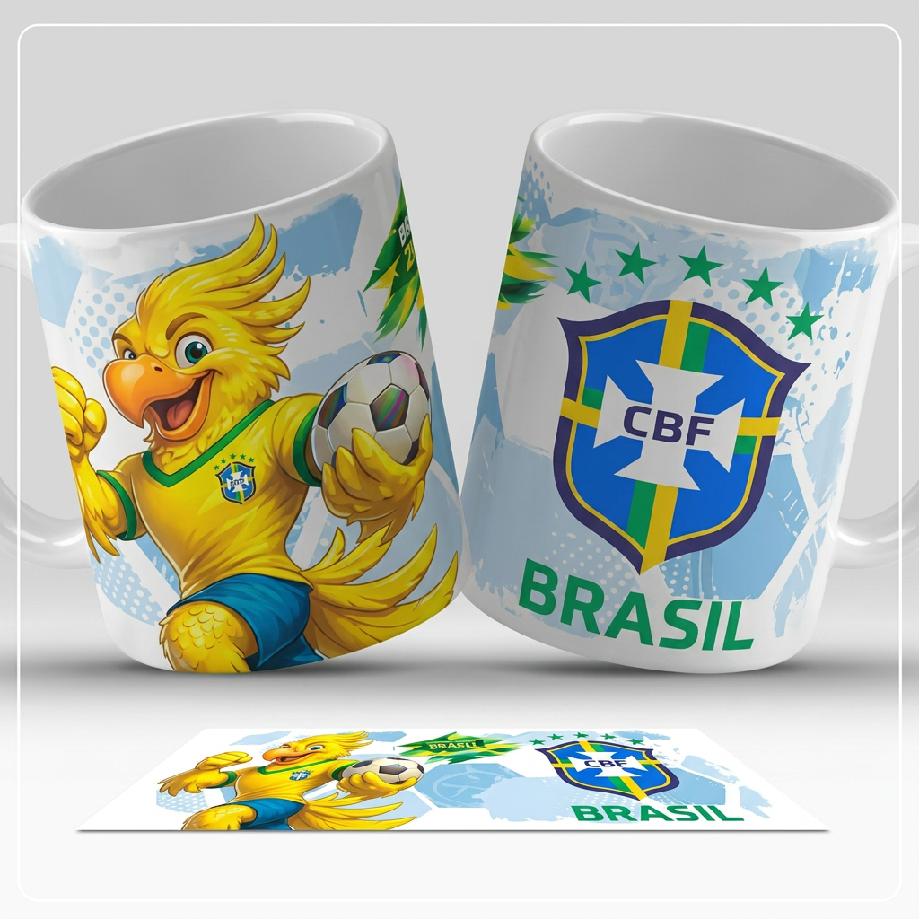 Caneca Brasil Mascote Canarinho
